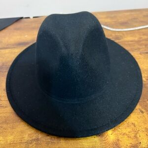 Classic Black Fedora Hat Red Lining